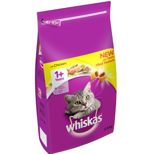 Whiskas Dry 1+ Chicken Adult Cat Food 3.8kg
