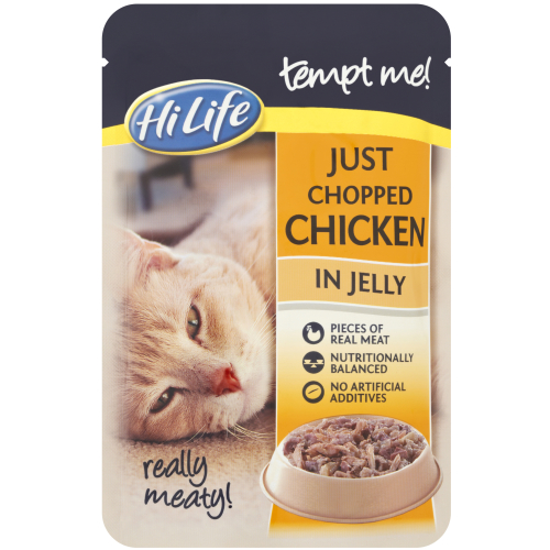 HiLife Tempt Me! Pouch Just Chopped Chicken Jelly Adult Cat Food