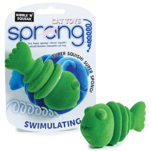 Nibble 'n' Squeak Sprong Fish Bone Cat Toy