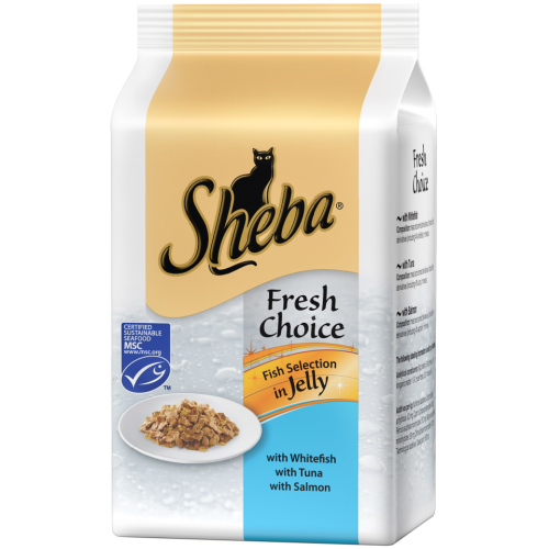 Sheba Mini Pouch Fresh Choice Fish Collection in Jelly Adult Cat Food