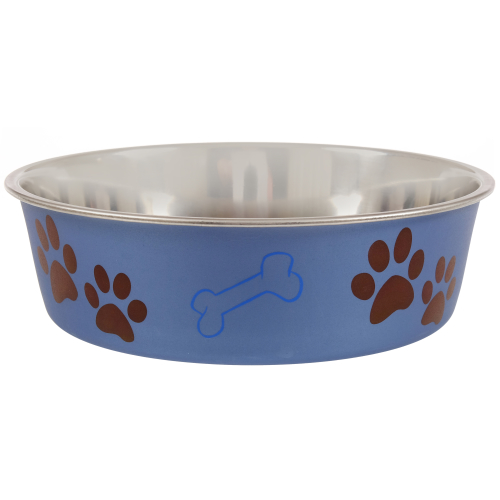 Loving Pets Bella Paw Design Dog Bowl Blue