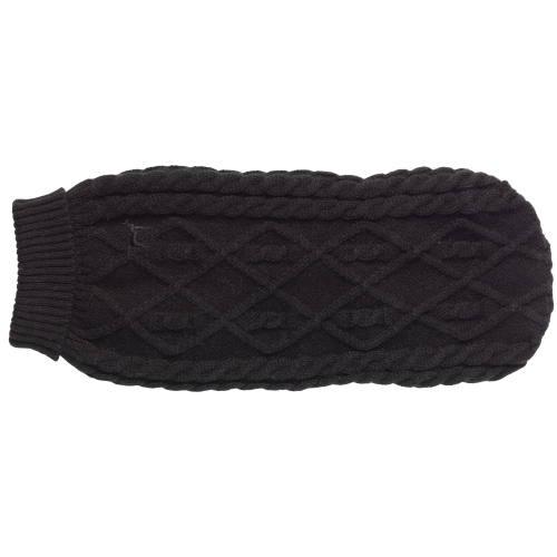 House of Paws Cable Knit Black Dog Jumper