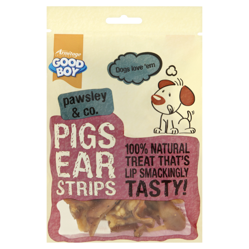 Good Boy Pawsley & Co Natural Pigs Ear Strips Dog Treats