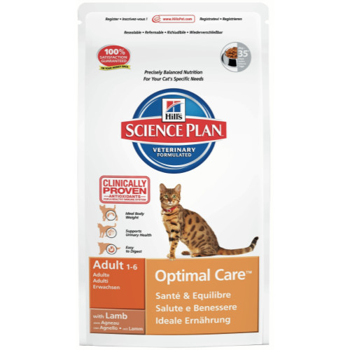 Hills Science Plan Feline Adult Optimal Care Lamb