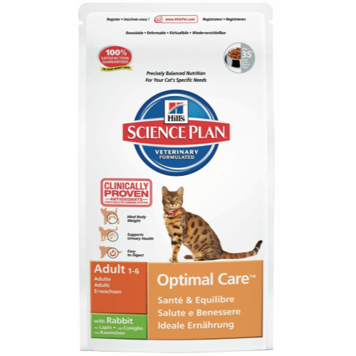 Hills Science Plan Feline Adult Optimal Care Rabbit