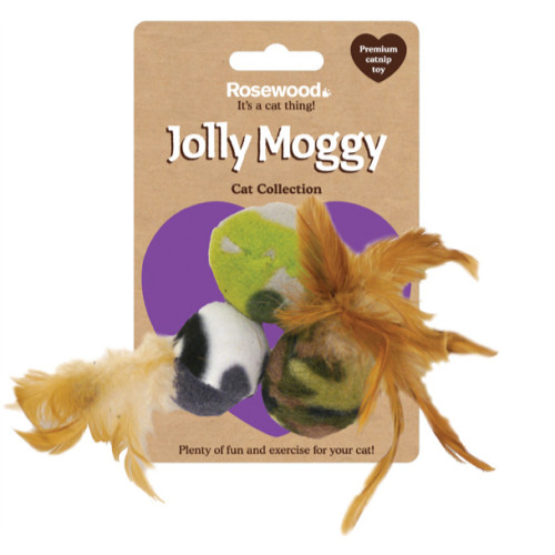 Jolly Moggy Feather Fleece Balls