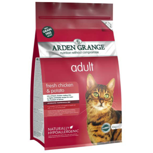 Arden Grange Chicken & Potato Cereal Free Adult Cat Food 4kg x 2