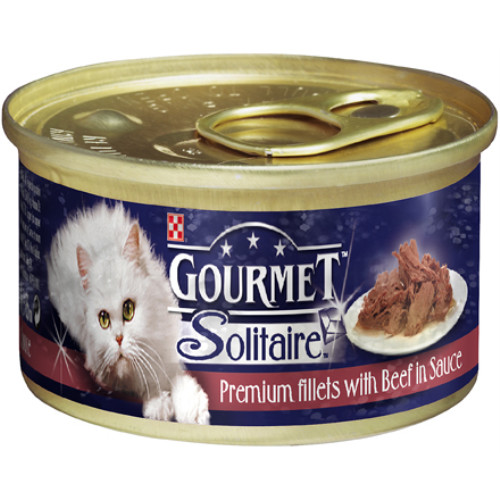 Gourmet Solitaire Beef in Tomato Sauce Cat Food