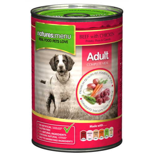 Natures Menu Beef & Chicken with Veg Adult Dog Food Cans