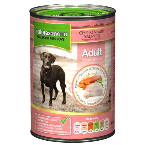 Natures Menu Chicken & Salmon with Veg Adult Dog Food Cans