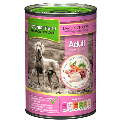 Natures Menu Lamb & Chicken with Veg Adult Dog Food Cans