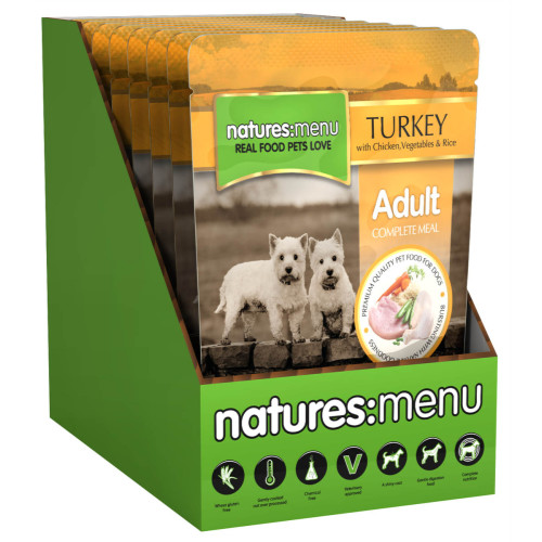 Natures Menu Turkey & Chicken Adult Dog Food Pouches