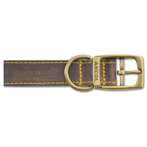 Ancol Timberwolf Leather Dog Collar