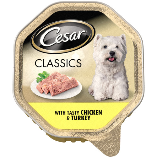 Cesar Tray Classics Chicken & Turkey Adult Dog Food
