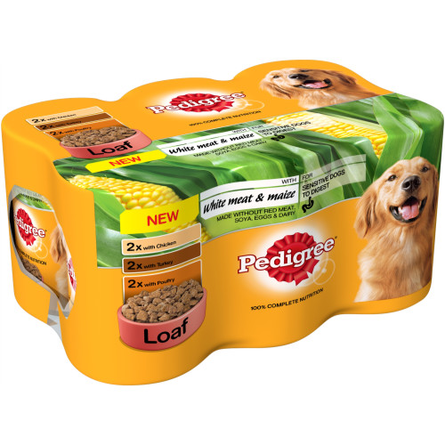 Pedigree Can Variety White Meat & Maize Loaf Adult Dog Food