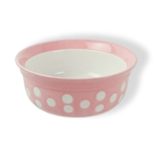 Rosewood Stoneware Pink Polka Dot Dog & Cat Bowl