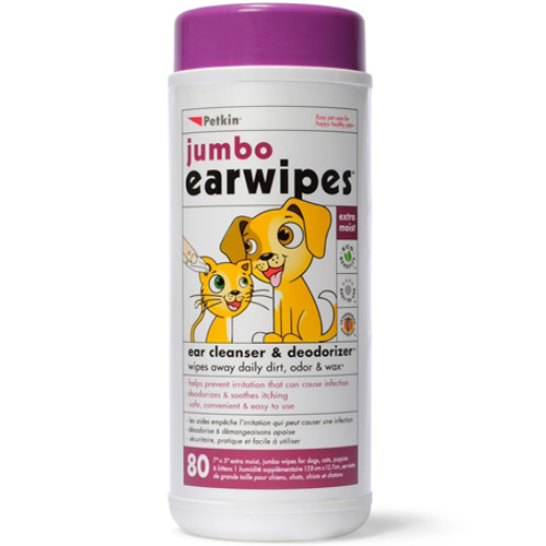 Petkin Jumbo Ear Wipes For Dogs & Cats