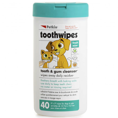 Petkin Tooth Wipes For Dogs & Cats