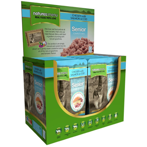 Natures Menu Chicken Salmon & Cod Senior Cat Food Pouches