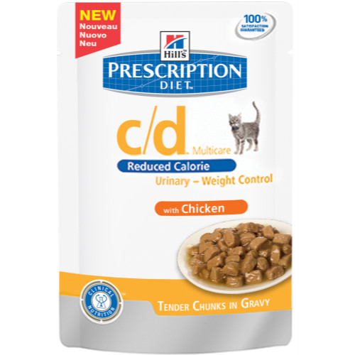 Hills Prescription Diet Feline CD Low Calorie Pouches Chicken