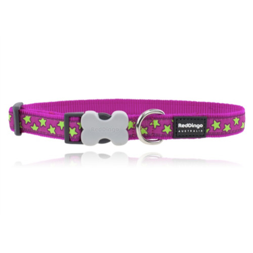Red Dingo Dog Collar Pink & Green Stars