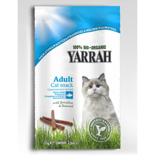 Yarrah Organic Fish Chew Sticks Cat Treats