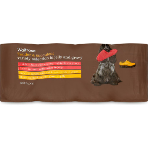 Waitrose Variety Selection in Jelly & Gravy Adult Dog Food