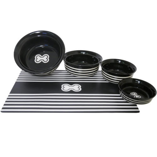 Rosewood Stoneware Black Stripe Placemat