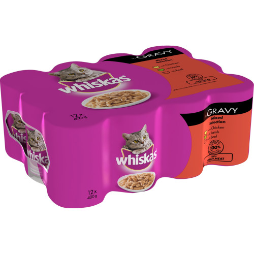 Whiskas Can Mixed Selection in Gravy Adult Cat Food