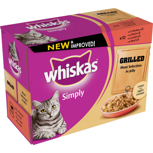 Whiskas Pouch Simply Grilled Meat Selection Adult Cat Food