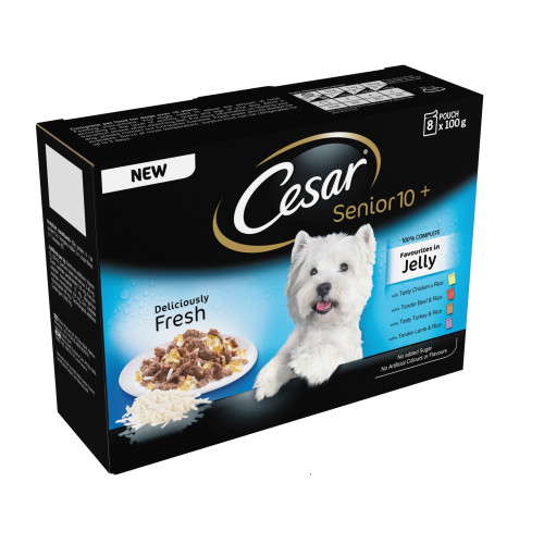 Cesar Pouch Senior 10+ Favourites in Jelly Adult Dog Food