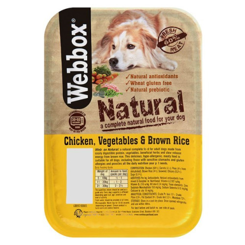 Webbox Natural Trays Chicken Veg & Brown Rice Adult Dog Food