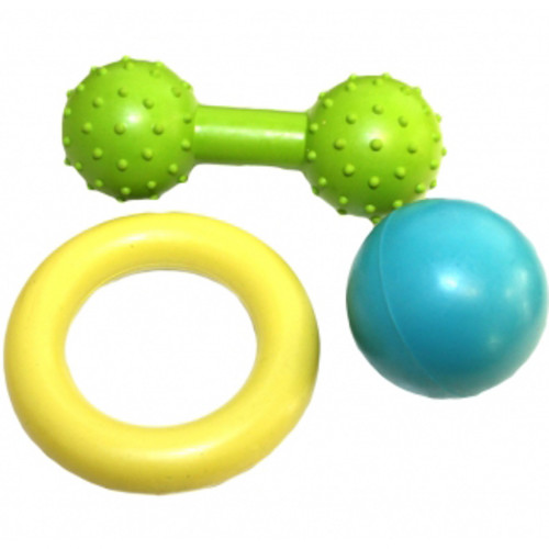 Little Rascals Three Piece Rubber Multi Pack Puppy Toy