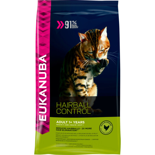 Eukanuba Hairball Control 1+ Rich in Chicken Adult Cat Food