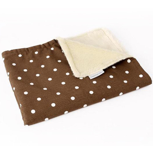 Charley Chau Faux Fur Fleece Dotty Chocolate Dog Blanket