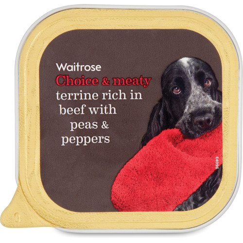 Waitrose Terrine Rich in Beef with Peas & Peppers Dog Food