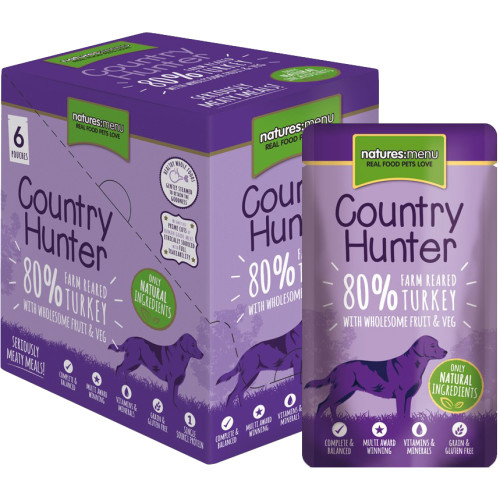 Natures Menu Country Hunter Turkey Pouches Adult Dog Food
