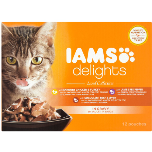 IAMS Delights Land Collection in Gravy Adult Cat Food