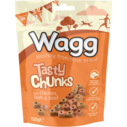 Wagg Tasty Chunks with Chicken Ham & Beef Dog Biscuits