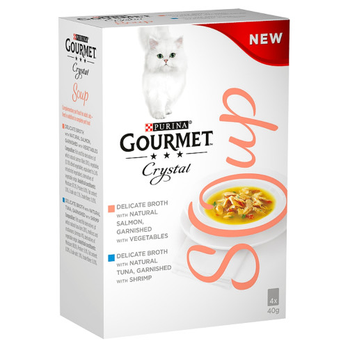 Gourmet Crystal Soup Fish Multipack Adult Cat Food