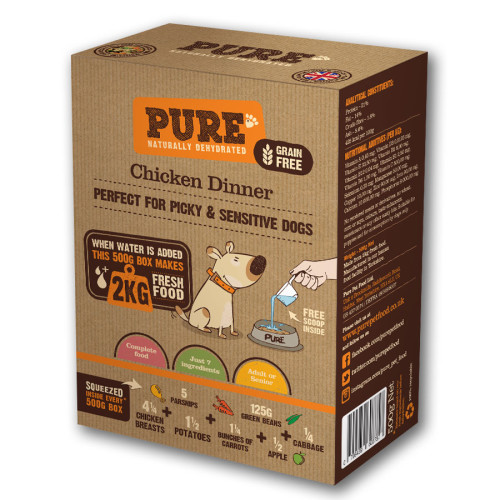 Pure Pet Food Chicken Dinner Dehydrated Dog Food