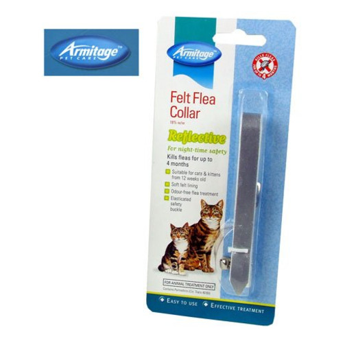 Armitage Felt Flea Collar Silver for Cats
