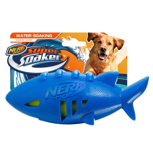NERF Shark Squeaker Super Soaker Dog Toy
