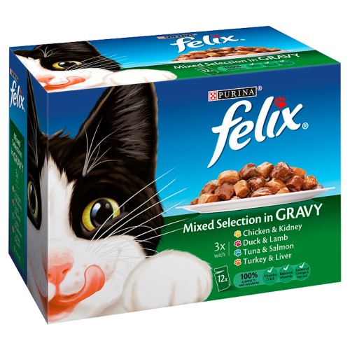 Felix Mixed Selection In Gravy Adult Cat Pouches