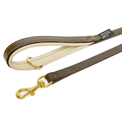 Dogs & Horses Classic Colours Leather Dog Lead Brown & Cream