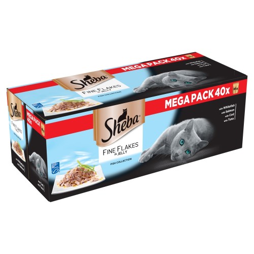 Sheba Pouch Fine Flakes Fish Selection in Jelly Adult Cat Food
