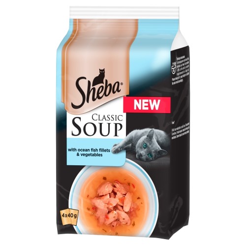 Sheba Classic Soup Pouches with Ocean Fish Fillets Adult Cat Food