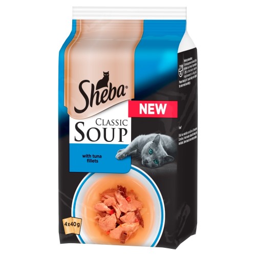 Sheba Classic Soup Pouches with Tuna Fillets Adult Cat Food