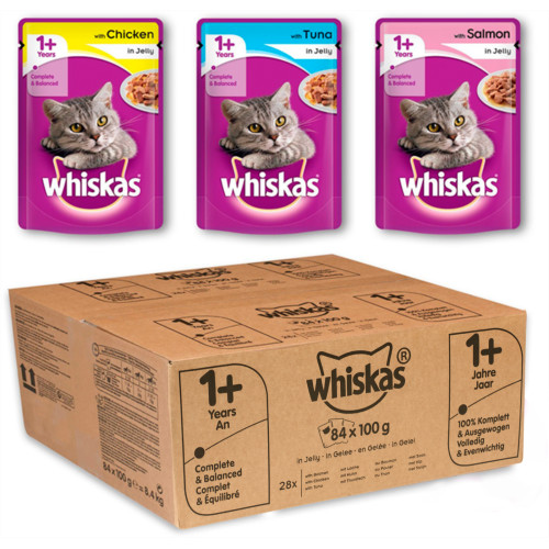 Whiskas 1+ Mixed Selection in Jelly Wet Adult Cat Food Pouch