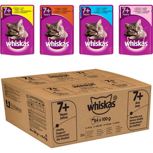 Whiskas 7+ Mixed Selection in Jelly Wet Senior Cat Food Pouch